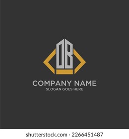 OB initial monogram logo for real estate with building style