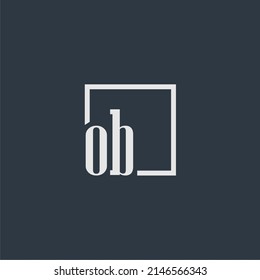 OB initial monogram logo with rectangle style dsign