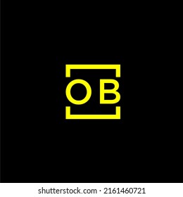 OB initial monogram logo with square style design