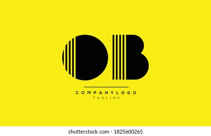 OB initials monogram letter text alphabet logo design	
