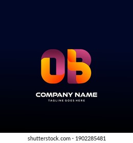 OB Letter initial Logo Vector With colorful, logo for media business