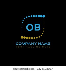 OB letter logo design on black background. OB creative initials letter logo concept. OB unique design.
