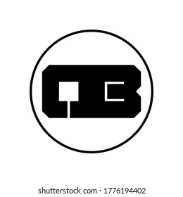 Diseño de logotipo de letras OB con estilo sencillo