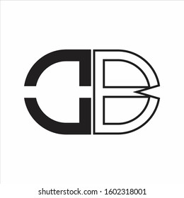 OB Letter logo monogram with oval shape negative space design template white background