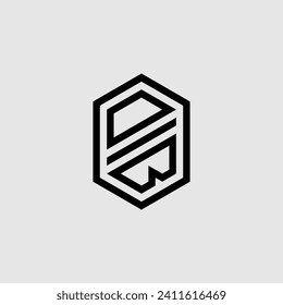 OB line geometric monogram with high quality professional design that will print well
