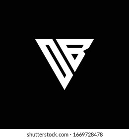 OB Logo letter monogram with triangle shape design template isolated on black background