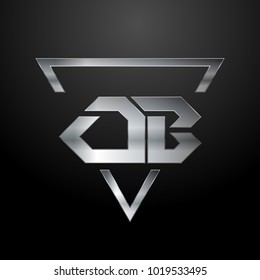 OB Logo, Metal Logo, Silver Logo, Monogram, Polygon