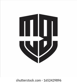 OB-Logo-Monogramm mit Emblem-Schild-Design einzeln auf weißem Hintergrund