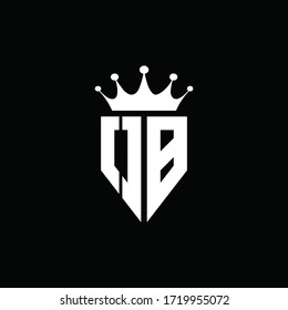 OB logo monogram emblem style with crown shape design template