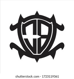 OB-Logo-Monogramm einzeln auf Rahmenschild-Design-Vorlage