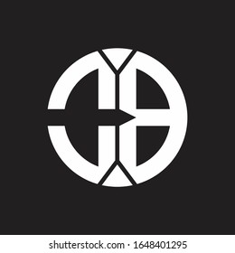 OB Logo monogram with piece circle ribbon style