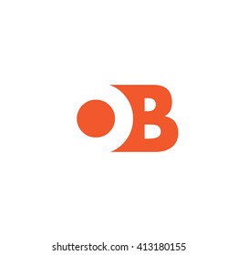 OB Logo. Vector Graphic Branding Letter Element. White Background