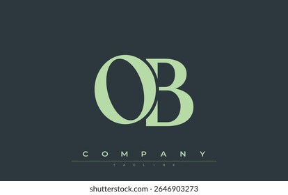 OB Modern Initials Logo Design. Branding logo with stylized initials showcasing bold design and modern aesthetic. Ideal for professional business branding or creative projects focusing on minimalistic
