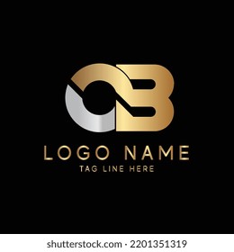 OB monogram. initial letters OB eye-catching Typographic logo design