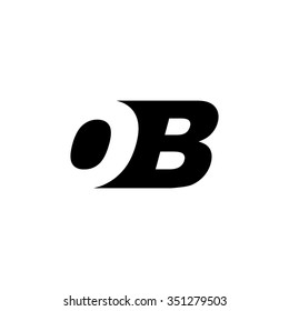 OB negative space letter logo
