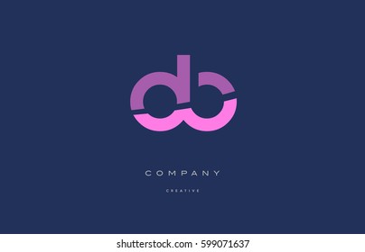 ob o b  pink blue pastel modern abstract alphabet company logo design vector icon template 