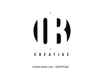 OB O B White Letter Logo Design with Circle Background Vector Illustration Template.