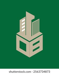 ob real state hexagon  vector letter logo