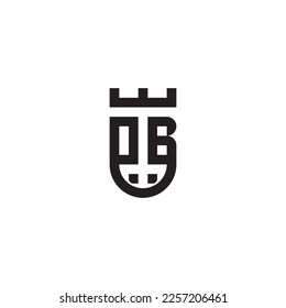 OB shield concept retro logo in high quality professional design that will print well across any print media