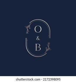 OB Hochzeitslogo-Anfangsbuchstaben in hochqualitativem professionellem Design, das gut in allen Printmedien drucken kann