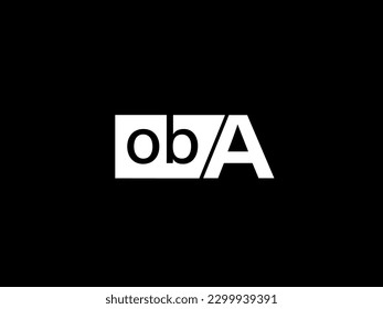OBA Logo and Graphics design vector art, Icons isolated on black background