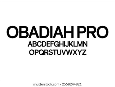 Obadiah Pro font for logo and headline. Isolated vector typeset