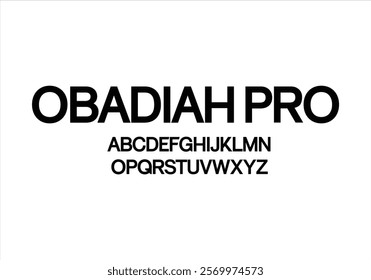 Obadiah Pro font for logo and headline. Isolated vector typeset