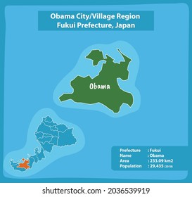 Obama City Village Region Fukui Prefecture Map, Japan