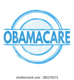 Obamacare grunge rubber stamp on white background, vector illustration