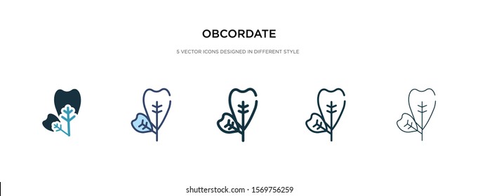 obcordate icon in different style vector illustration. two colored and black obcordate vector icons designed in filled, outline, line and stroke style can be used for web, mobile, ui