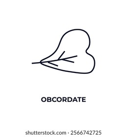 obcordate outline icon. Linear vector from nature concept. Thin line obcordate icon isolated on white background