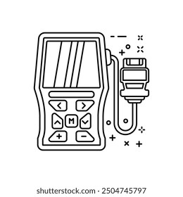 OBD II Scanner Outline Icon, Vector illustration