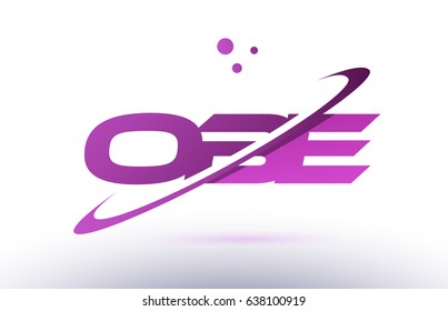 obe o b e  alphabet letter logo combination purple pink creative text dots company vector icon design template