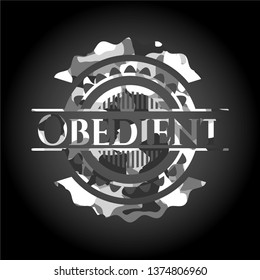 Obedient on grey camo texture