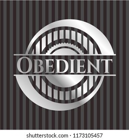 Obedient silvery shiny badge