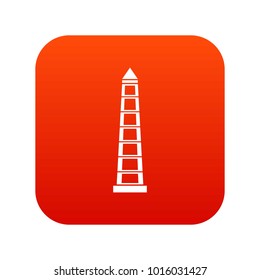 Obelisco of Buenos Aires, Argentina icon digital red for any design isolated on white vector illustration