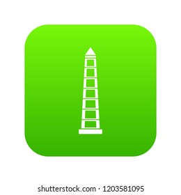 Obelisco of Buenos Aires, Argentina icon digital green for any design isolated on white vector illustration