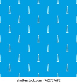 Obelisco of Buenos Aires, Argentina pattern repeat seamless in blue color for any design. Vector geometric illustration