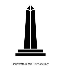 Obelisk of Buenos Aires black icon. Suitable for website, content design, poster, banner, or video editing needs