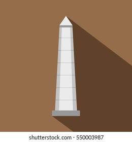 The Obelisk of Buenos Aires icon. Flat illustration of the Obelisk of Buenos Aires vector icon for web isolated on coffee background