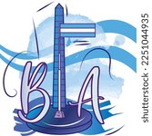 The Obelisk famous monuments in Buenos Aires Vector