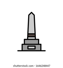 Obelisk with filled line icon vector
