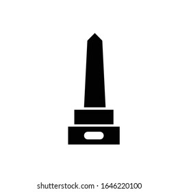 Obelisk mit der Vektorillustration von Glyphymsymbol