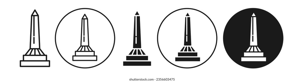 obelisk icon. Ancient Egyptian tapering stone pillar symbol. Travel monument or historical landmark vector. little skewer tower represent immortality and eternity.