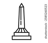 obelisk icon Isolated flat vector in outline