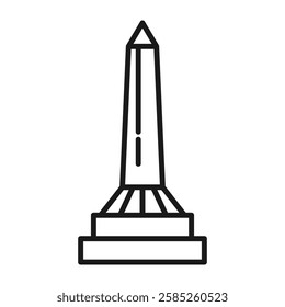 obelisk icon Isolated flat vector in outline