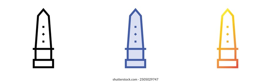 obelisk icon. Linear, Blue Fill and Gradient Style Design Isolated On White Background