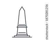Obelisk icon, linear isolated illustration, thin line vector, web design sign, outline concept symbol with editable stroke on white background.