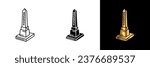 The Obelisk icon, reminiscent of ancient Egyptian architecture, symbolizes power, stability, and the connection between heaven and earth.