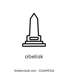 Obelisk icon. Trendy modern flat linear vector Obelisk icon on white background from thin line United States of America collection, editable outline stroke vector illustration